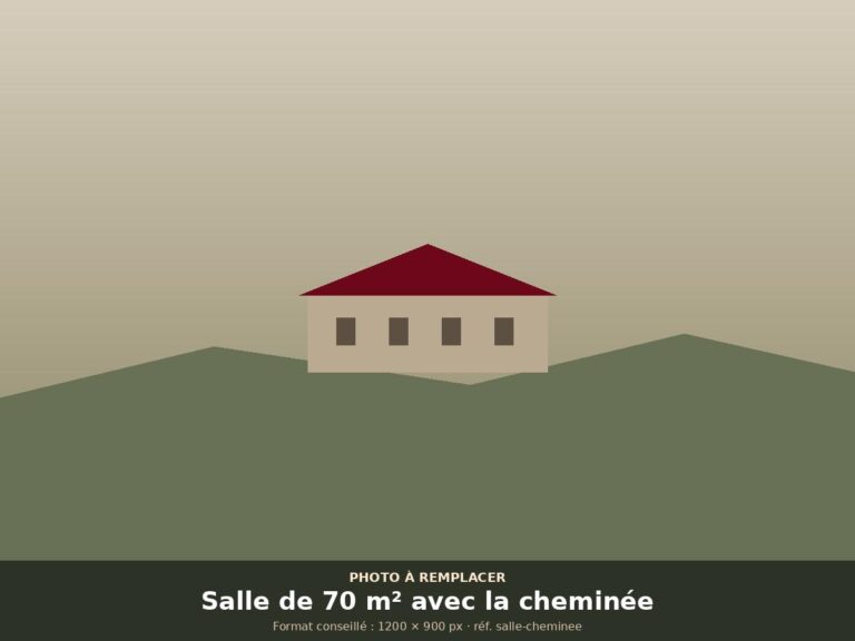 Salle commune de 70 m² avec cheminée